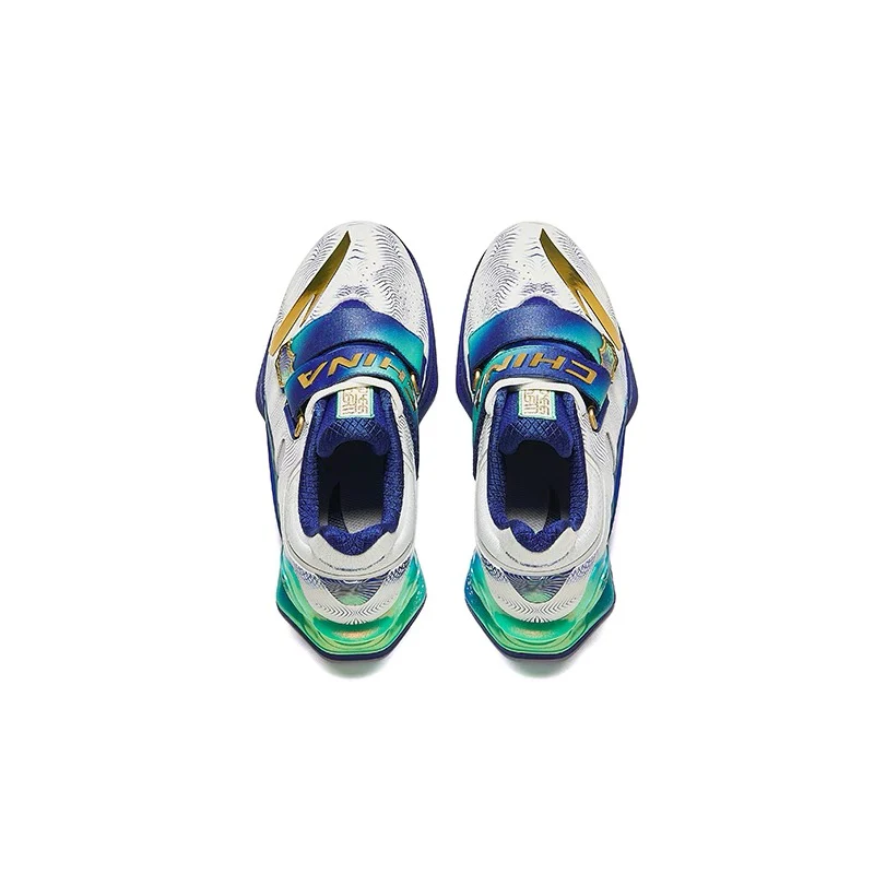 Anta | China National Team 2024 Paris Olympics Weightlifting Training Squat Shoes - Blue/White - Image 5
