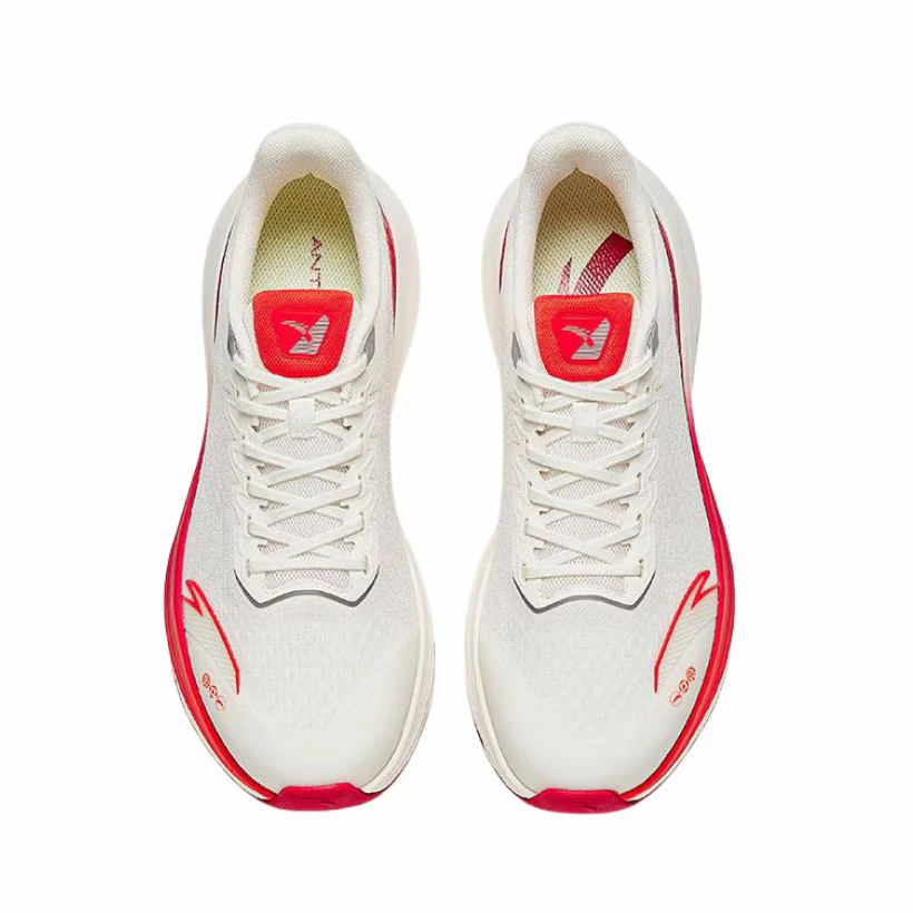 【Yibo Wang】 Anta Stinger 6 Fabric PP Film Running Shoes - White/Classic Red - Image 5