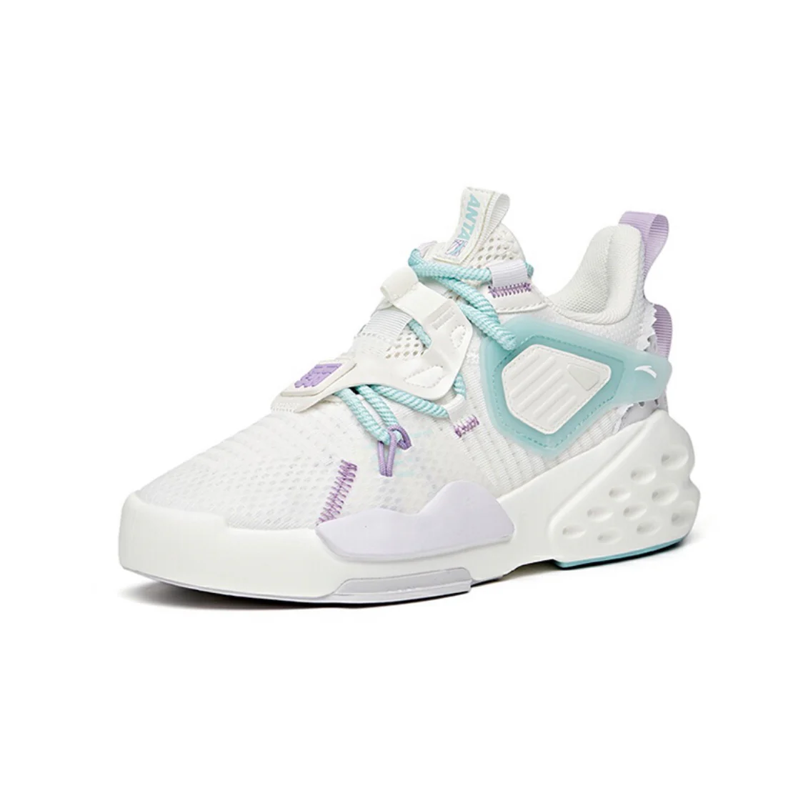 Anta Women’s  Badao Mid Sneakers White/Blue/Gray - Image 2