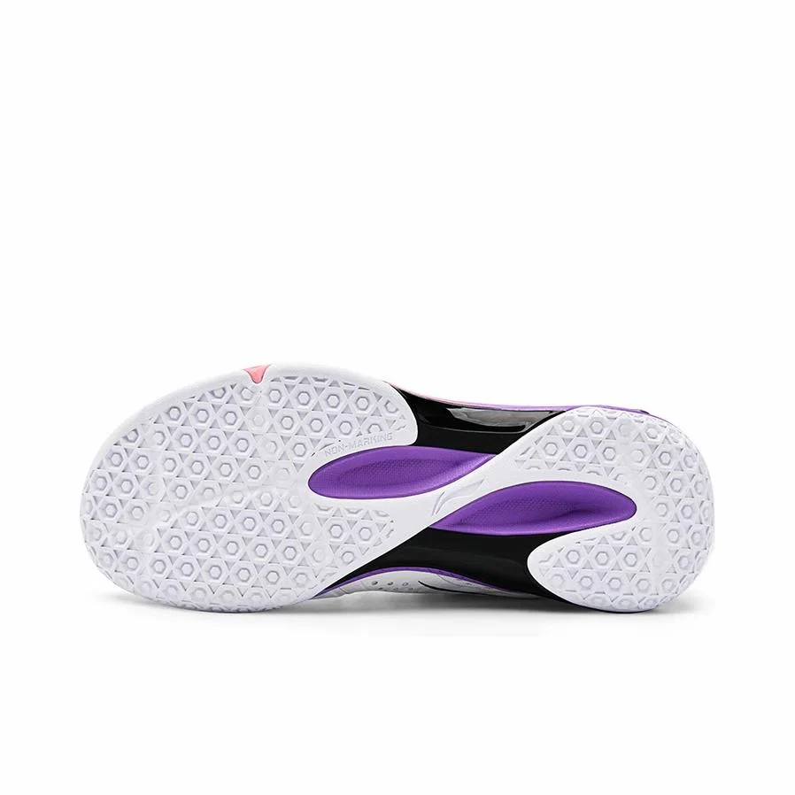 Li-Ning Pu Non-Slip Breathable Low-Top Badminton Shoes - White/Pink/Purple - Image 3