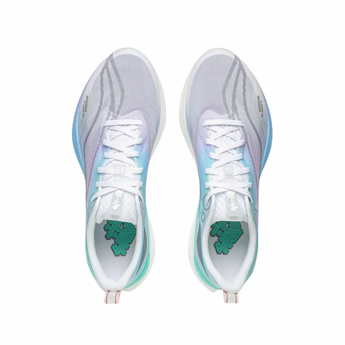 （Men & Women）【Xiao Zhan 】 Li-Ning Red Hare 8 Pro Running Shoes - Green/Blue/White - Image 5