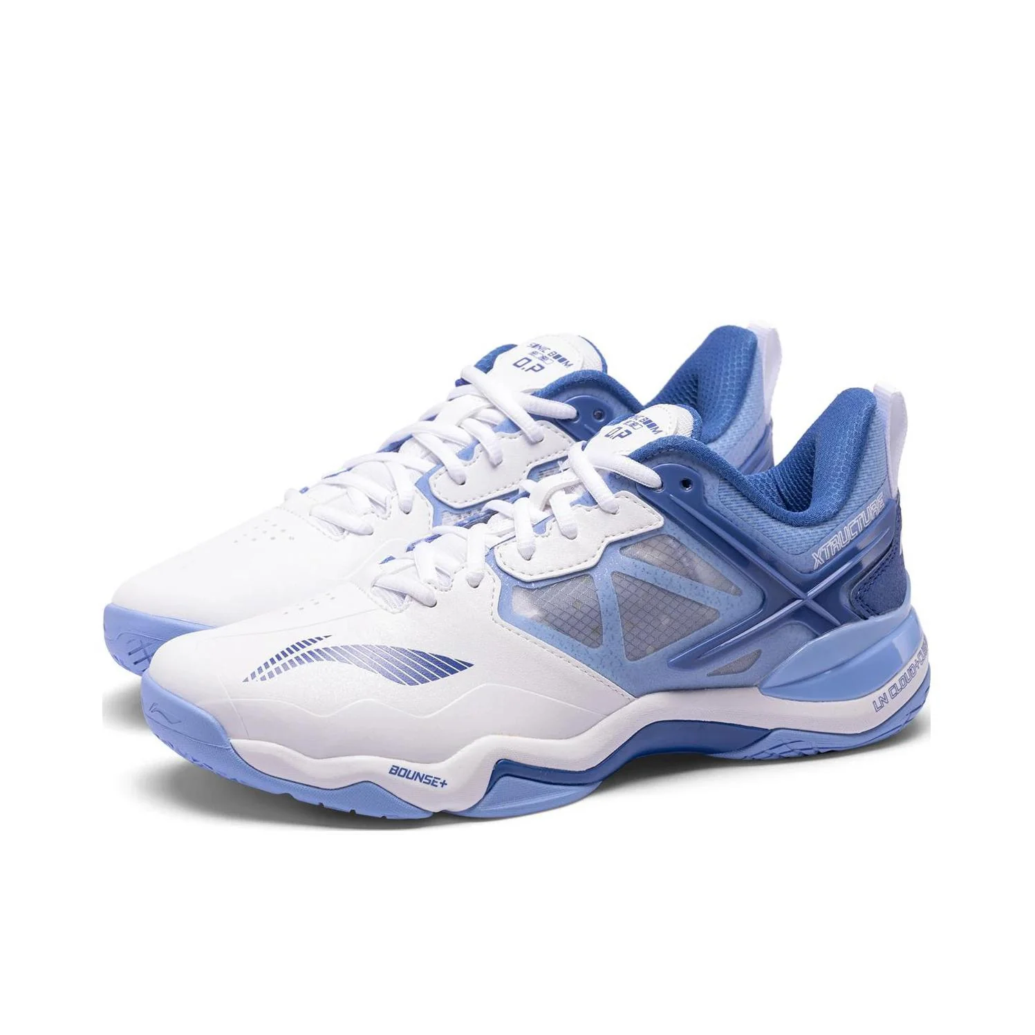 Li-Ning Sonic Boom 1.0 Badminton Shoes - White/Light Blue - Image 2