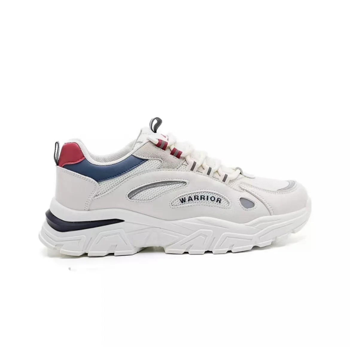Warrior Thick Sole Height Increasing Dad Shoes - White/Blue/Red - Image 6