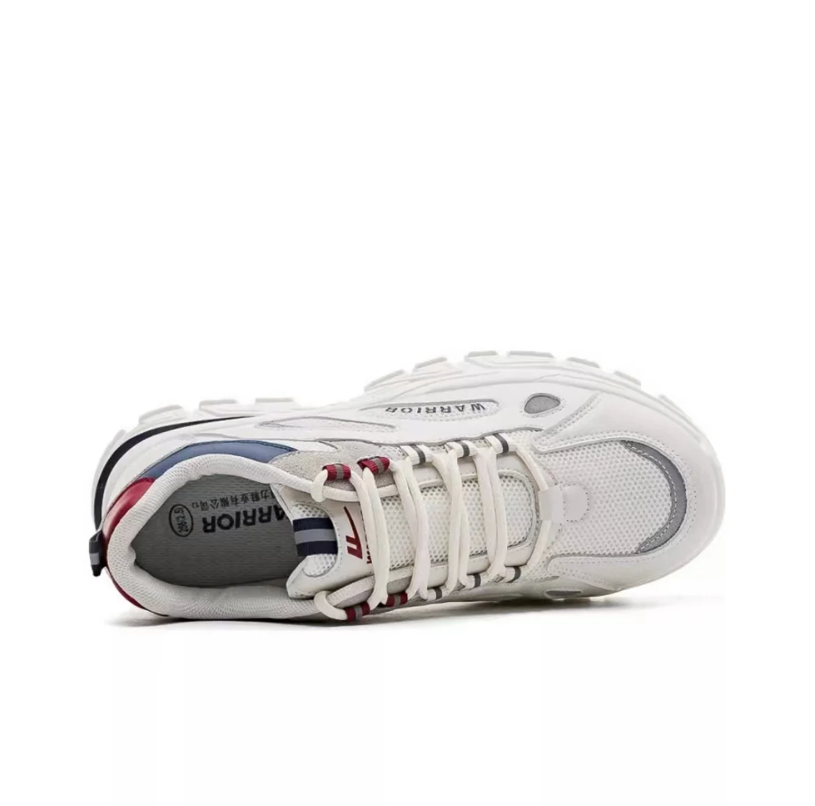 Warrior Thick Sole Height Increasing Dad Shoes - White/Blue/Red - Image 7